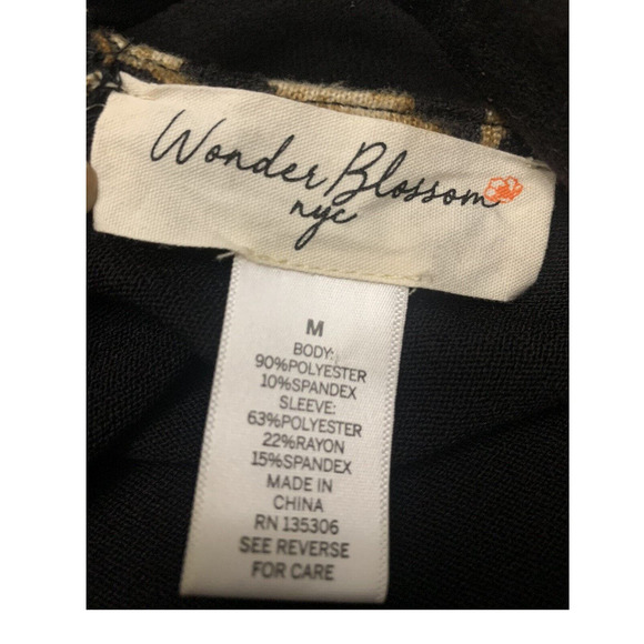 Women's Colorblock Leopard Cold Shoulder Top - Black/Animal Print Size Medium - Picture 11 of 11